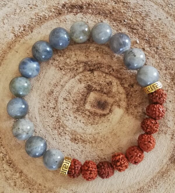 Labradorite / graine de Rudraksha