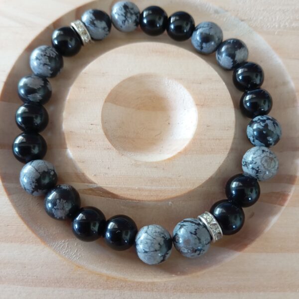 Obsidienne flocon de neige/ Obsidienne noire