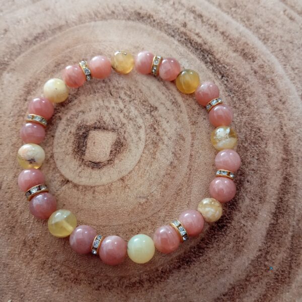 Opale jaune et pierre de lune bracelet