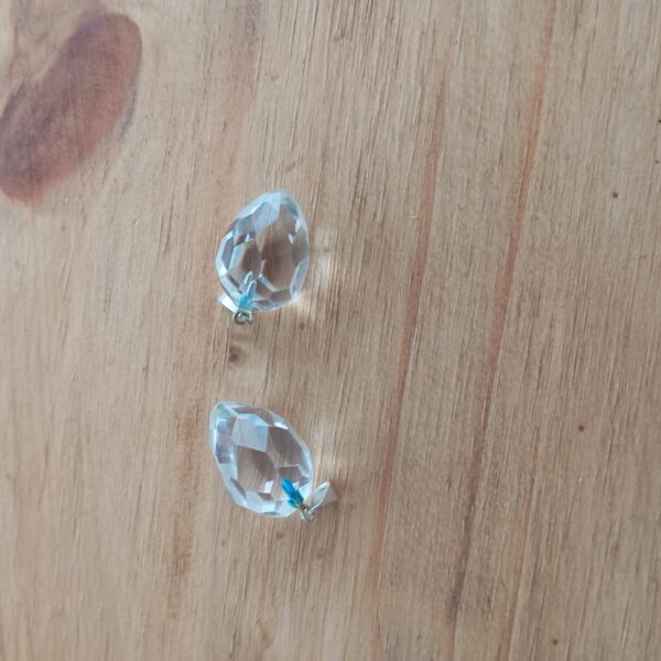Cristal de roche goutte facettée pendentif