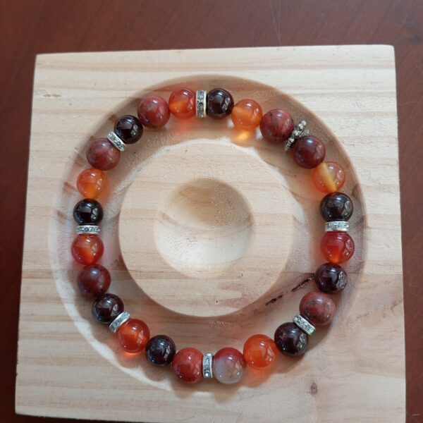 Cornaline/ grenat Bracelet séparateurs argent