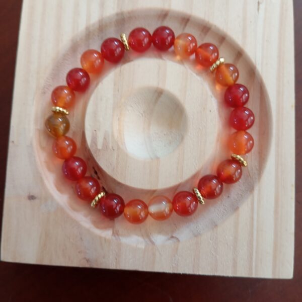 Cornaline Bracelet séparateurs dorés