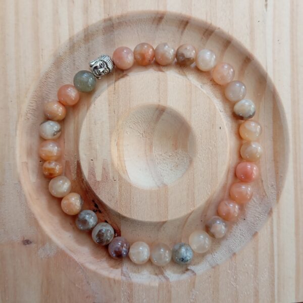 Pierre de lune multicolore bracelet Breloque perle Buddha 6mm