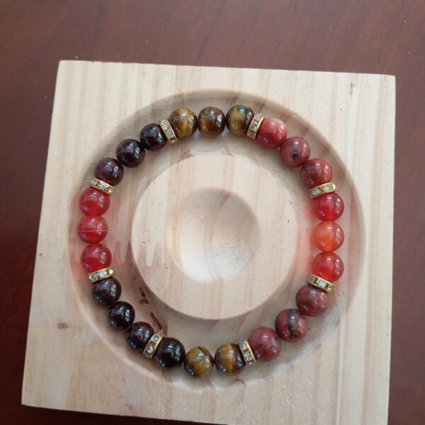 Cornaline/ Grenat/Jaspe rouge/Œil de tigre Bracelet
